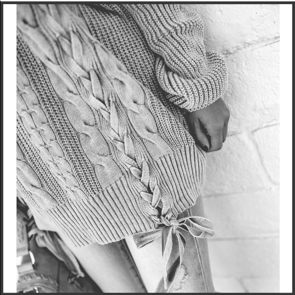 Braids and Cable Knit Sweater in Mauve - Picture 8 of 10